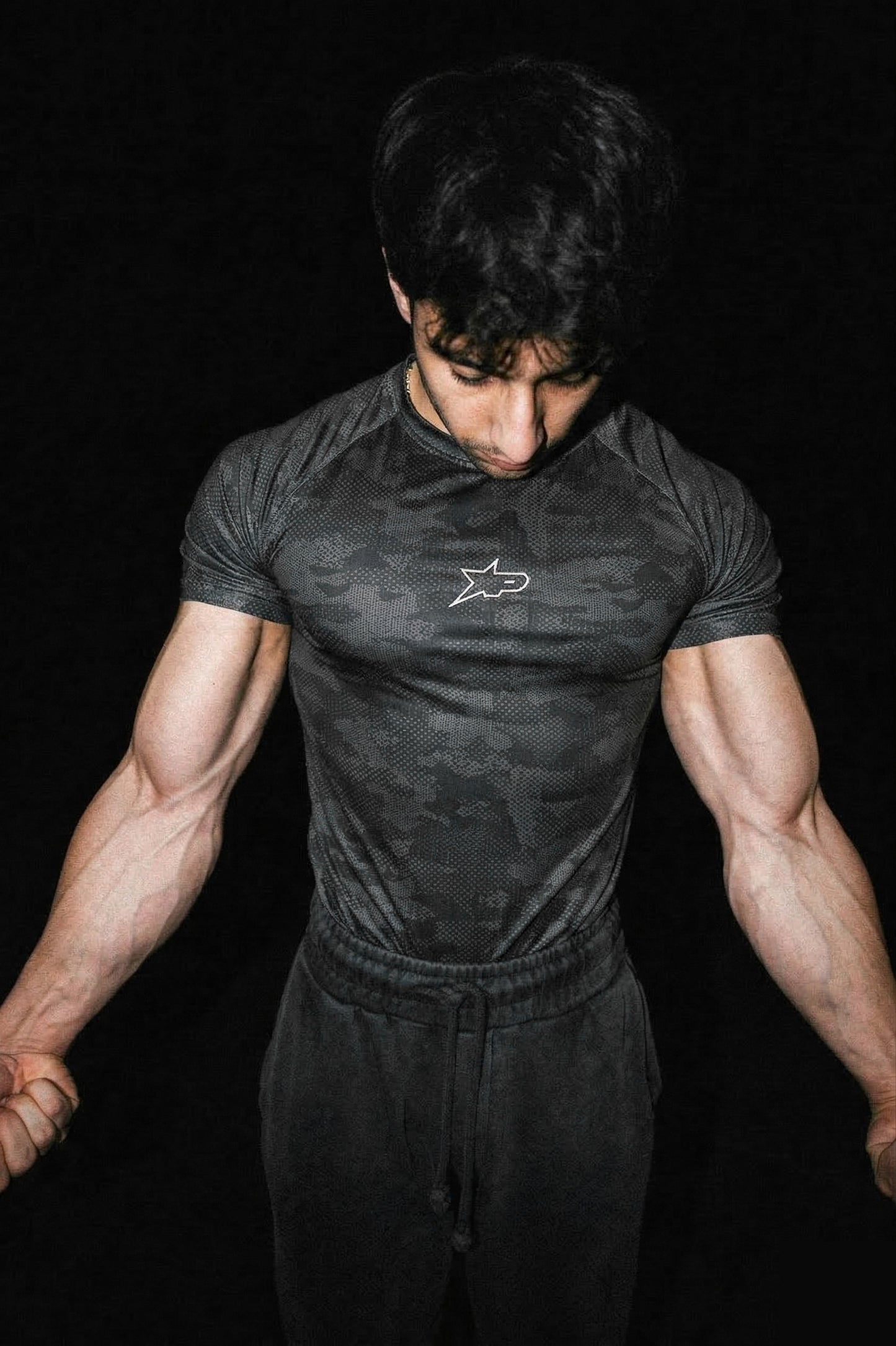 Compression Tee Black Camo